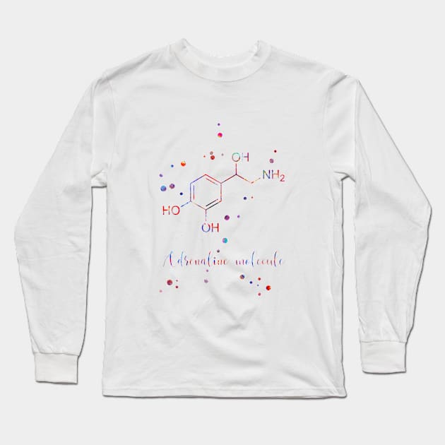 Adrenaline molecule Long Sleeve T-Shirt by RosaliArt